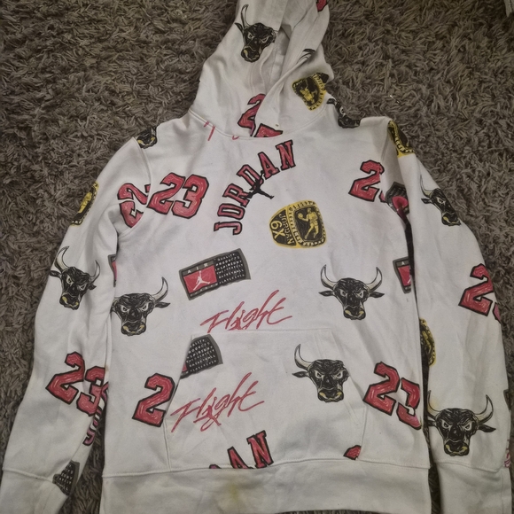 Jordan White Hoodie with Red Accents - Picture 2 of 5